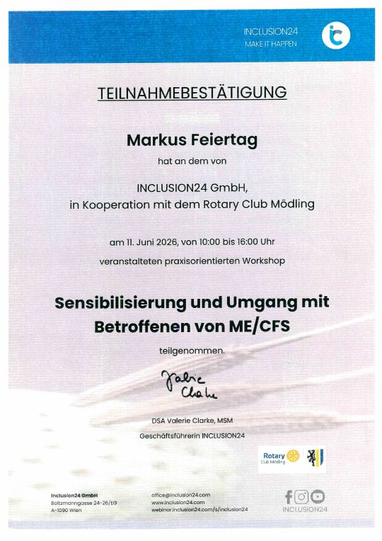 Vorschau der Teilnahmebestätigung von INCLUSION24